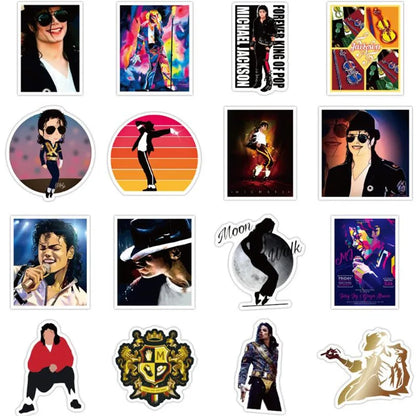 50PCS Jackson Dancing King Graffiti Notebook Helmet Computer Skateboard Guitar Waterproof Sticker Decoration