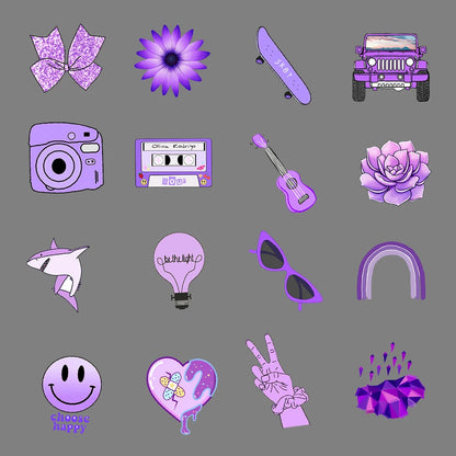 50PCS Cartoon Purple VSCO Series Graffiti Stickers Scrapbooking Computer Notebook Mobile Phone Stickers