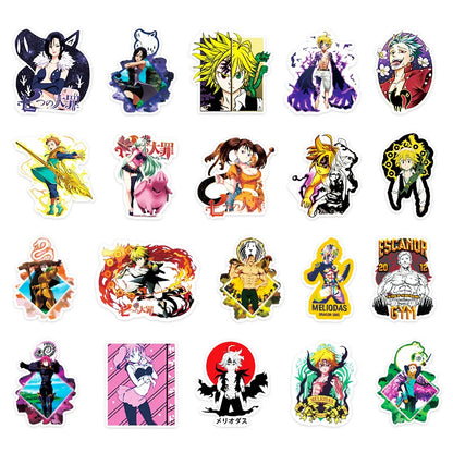 50PC Seven Deadly Sins Stickers Cartoon Personality Comics Suitcase Stickers DIY Skateboard Refrigerator Graffiti Stickers