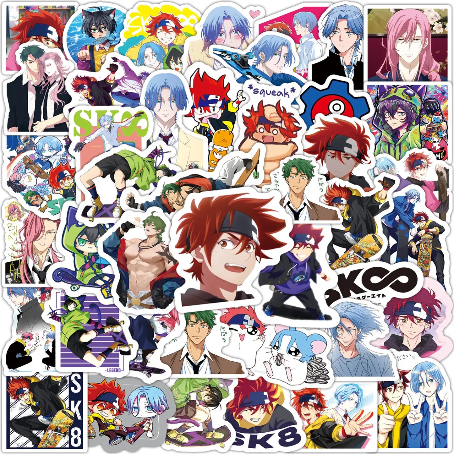 50PCS cartoon unlimited skateboard graffiti stickers, personalized DIY bags, laptops, helmets, PVC waterproof decorative stickers, toys