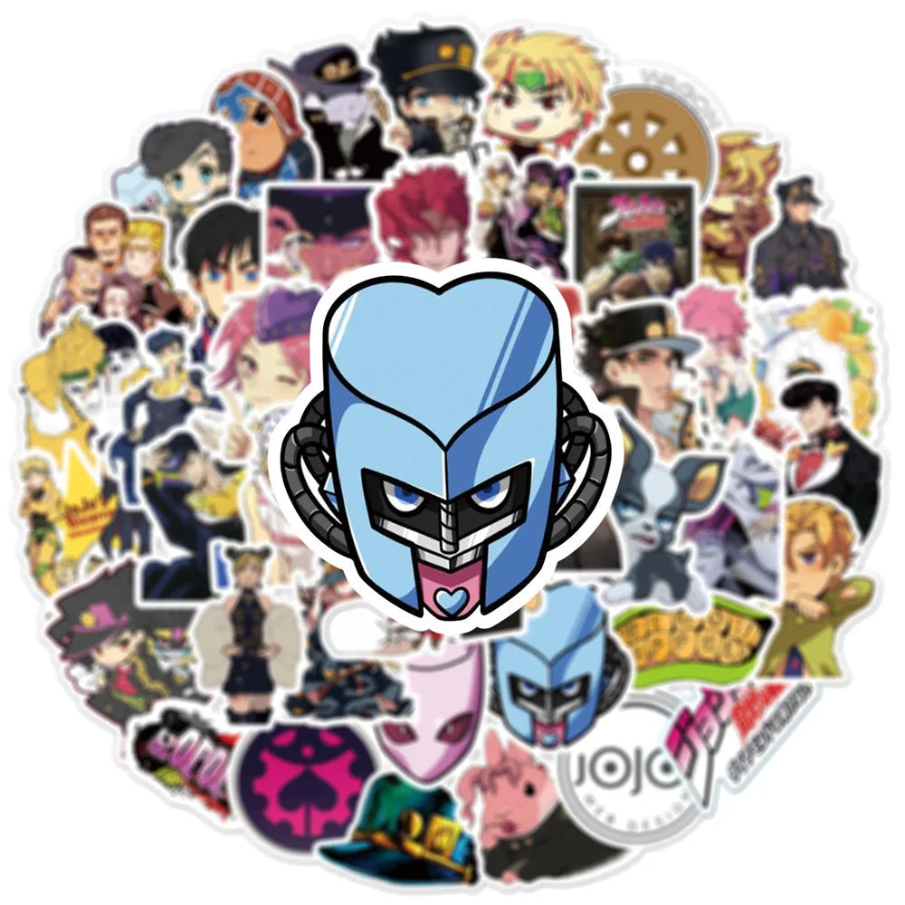 50PCS Cartoon JOJO's Bizarre Adventure Anime Graffiti Sticker Notebook Guitar Bike Skateboard Waterproof Sticker
