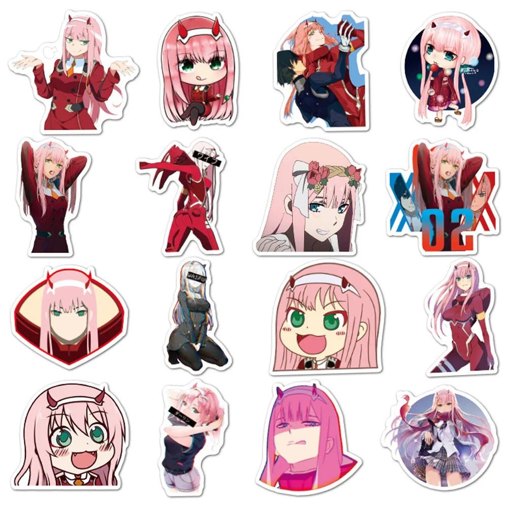 50PCSFranXX Ins Anime Graffiti Stickers Waterproof Trolley Case Stickers Notebook Stickers Car Stickers