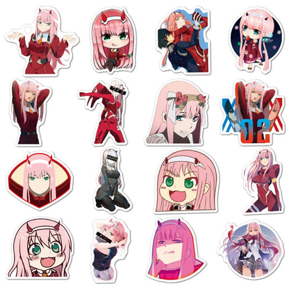 50PCSFranXX Ins Anime Graffiti Stickers Waterproof Trolley Case Stickers Notebook Stickers Car Stickers