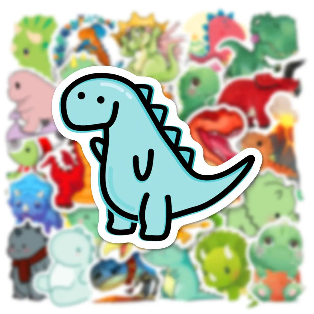 50PCS Cartoon Dinosaur Animal Graffiti Sticker Computer Notebook Bicycle Water Cup Trolley Case Skateboard Guitar