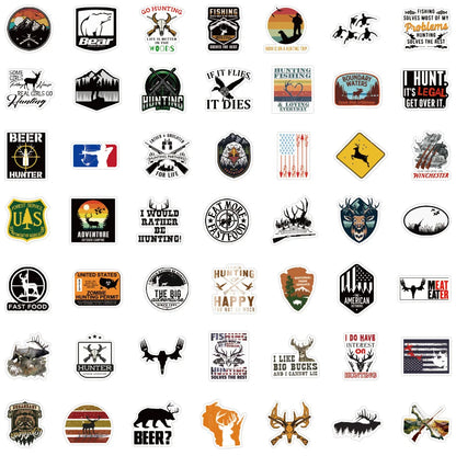 50PCS Cartoon Outdoor Hunting Fresh Creative Graffiti Laptop Skateboard Mobile Phone Waterproof Stickers