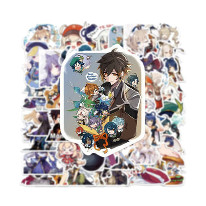 50 pieces of anime source game graffiti stickers, personalized cartoon waterproof notebook computer skateboard mobile phone decorative sticker toys