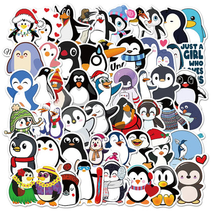 50PCS Waterproof Cartoon Penguin personality Sticker Reward Luggage Travel Trolley Sticker Notebook Sticker