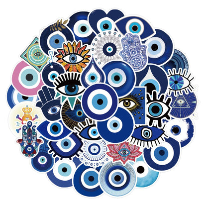50PCS Evil Eyes Personality Decoration Graffiti Waterproof Sticker Notebook Stationery Box Refrigerator Water Cup