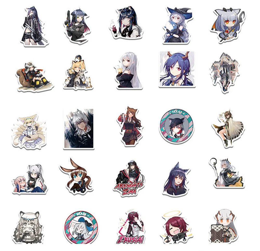 50PCS Art Illustration Popular Creative Cartoon Animation Game Tomorrow's Ark Character Series Decorative Style Graffiti Stickers Personality Fashion Creative DIY Exquisite Decorative Decals Suitable For Cups, Helmets, Skateboards Popular Stickers Toys