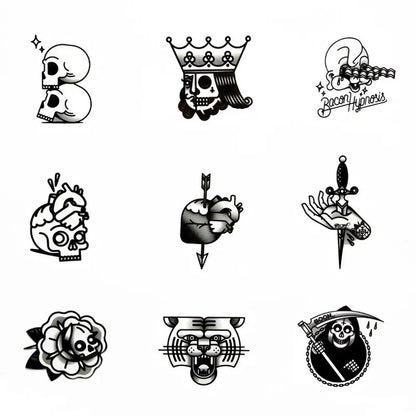 50 pieces of black and white creative Egyptian element pattern graffiti stickers, personalized DIY home decoration stickers for mobile phones, laptops, notebooks, suitcases and refrigerators, toys