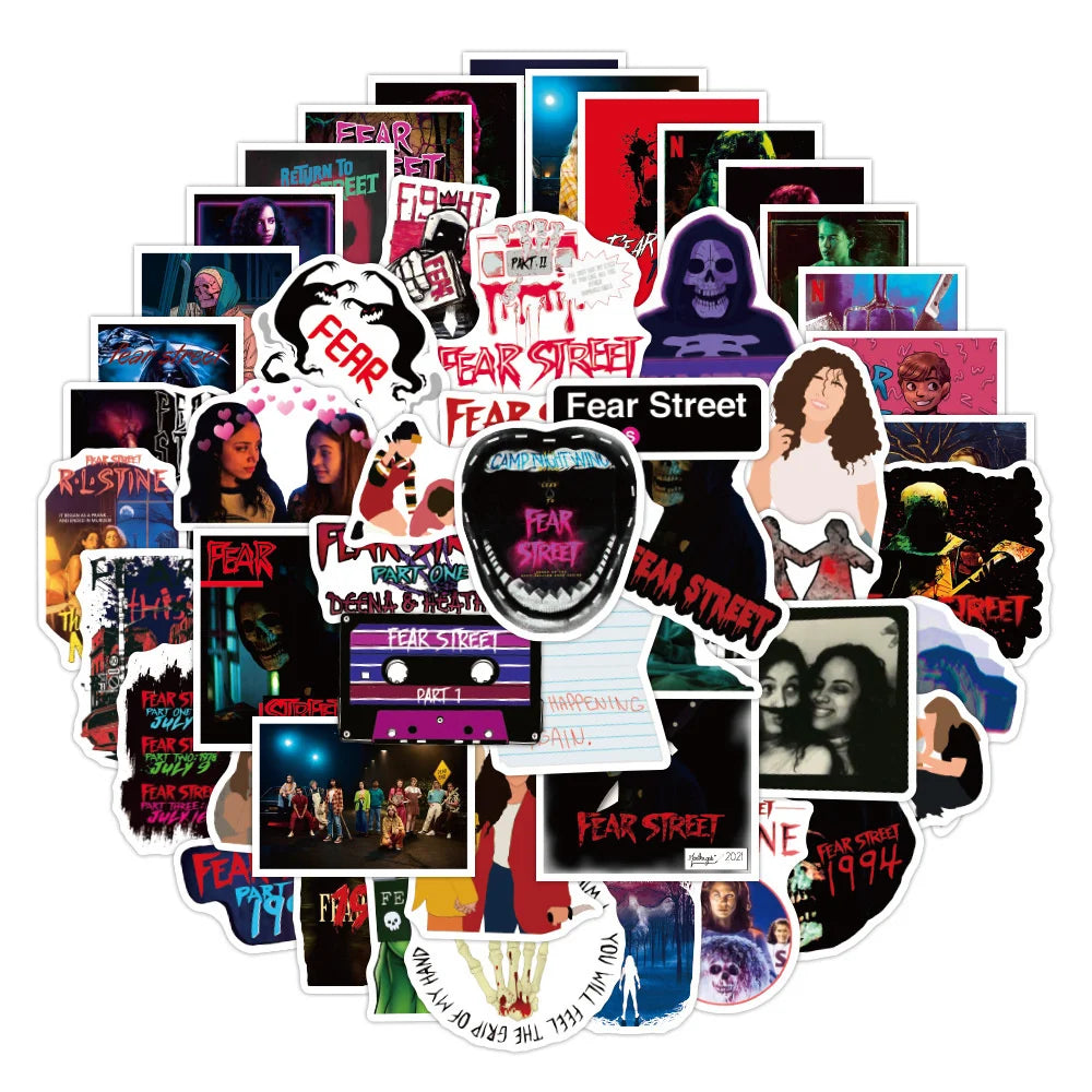 50PCS New American Drama Fear Street Graffiti Sticker Waterproof Luggage Laptop Scooter Water Cup Sticker