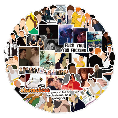 50pcs American Drama Shameless Graffiti Sticker Waterproof Luggage Laptop Skateboard Water Cup Customization