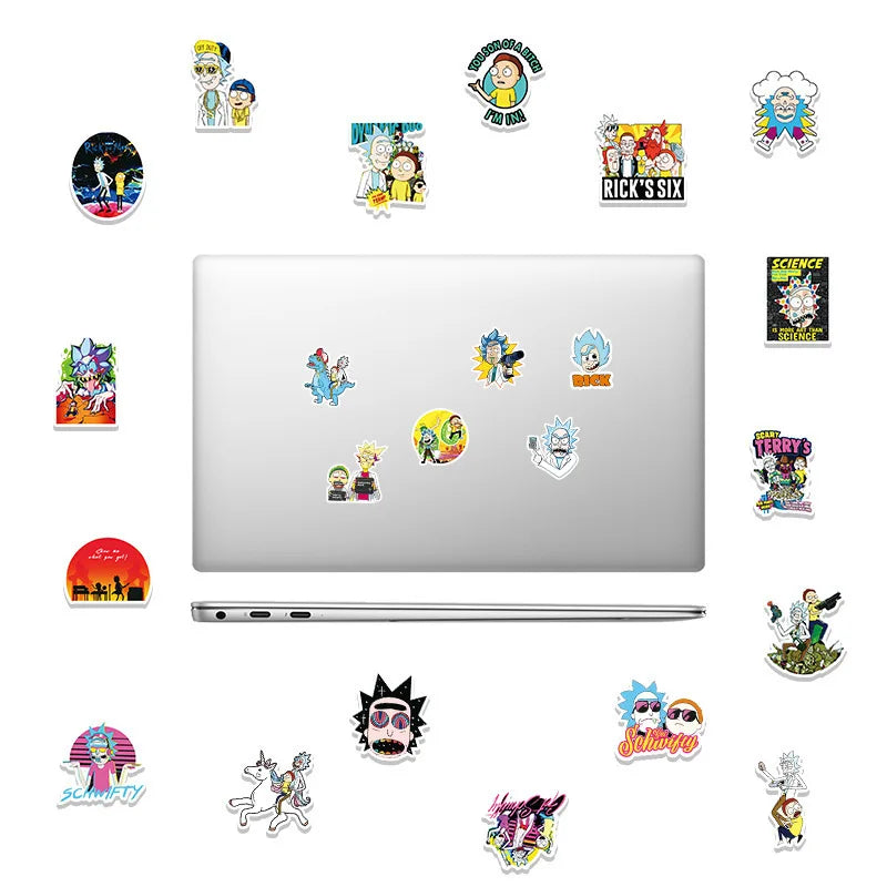 51pcs Cartoon Animation Rick and Morti Personalized DIY Decoration  Toy Waterproof Sticker