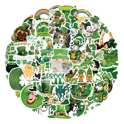 100PCS Irish Festival Waterproof Graffiti Sticker Computer Luggage Phone Case Water Cup Guitar Helmet Refrigerator