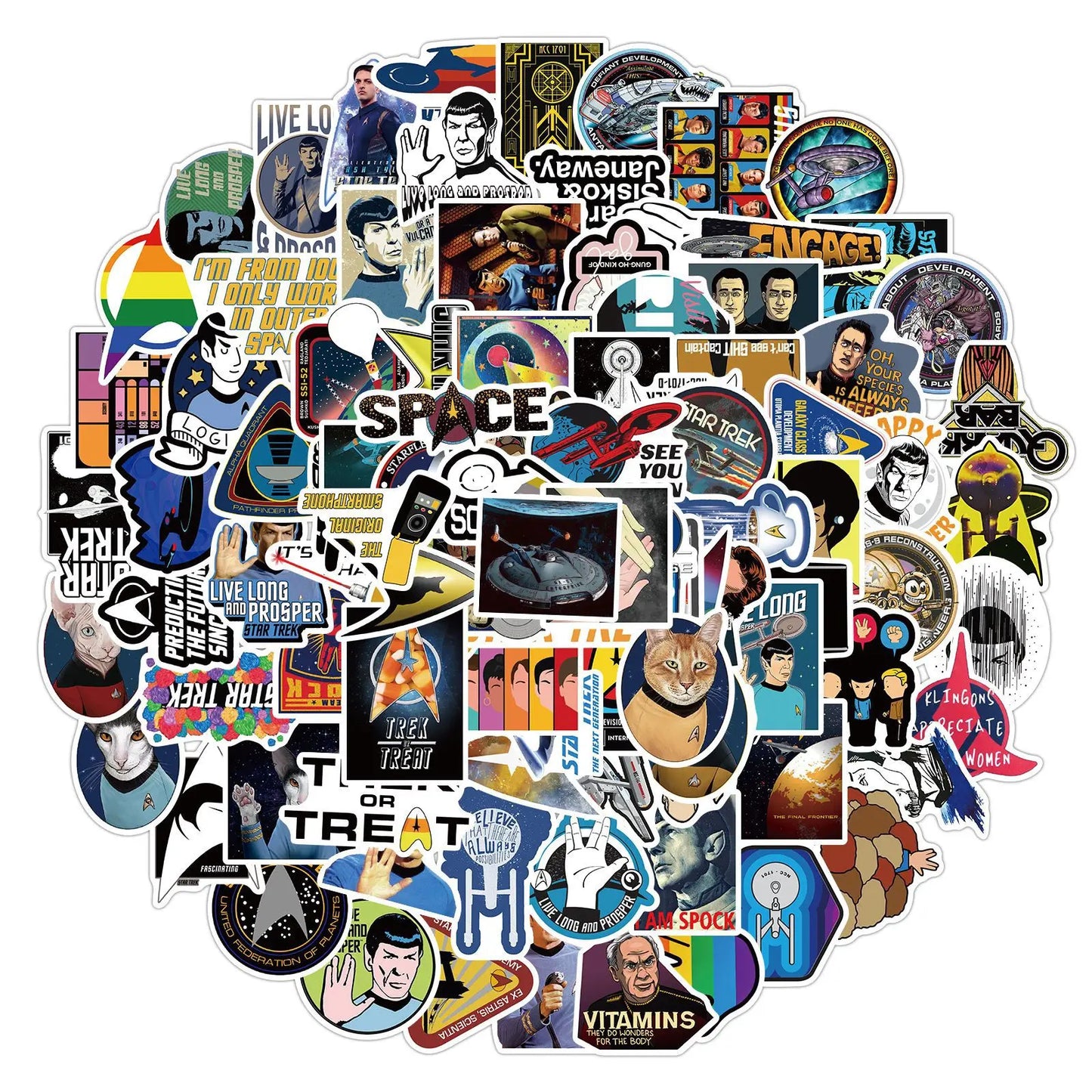 50PCS Movie Star Trek Graffiti Waterproof Sticker Suitcase Notebook Mobile Phone Refrigerator Skateboard WaterCup