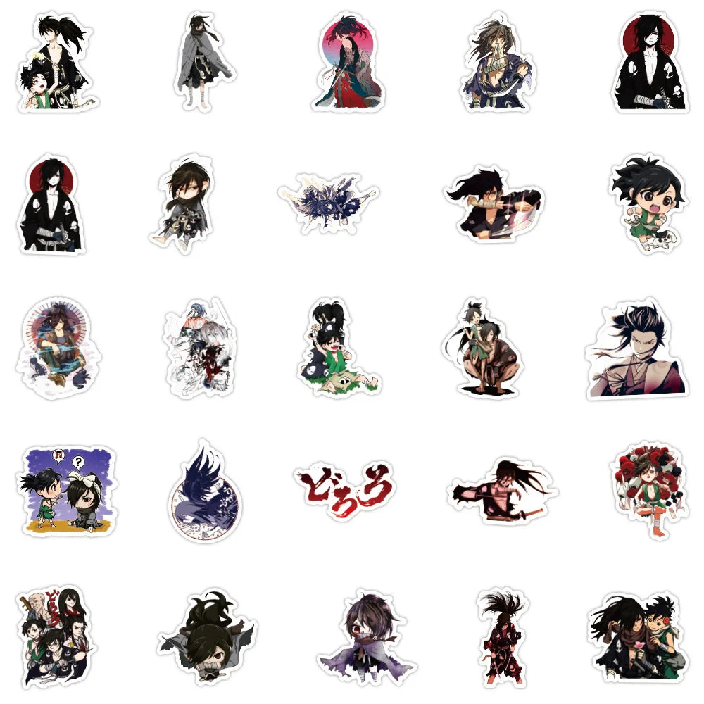 50PCS Cartoon Japanese Anime Dororo Graffiti Sticker Guitar Car Trunk Notebook Water Cup Sticker