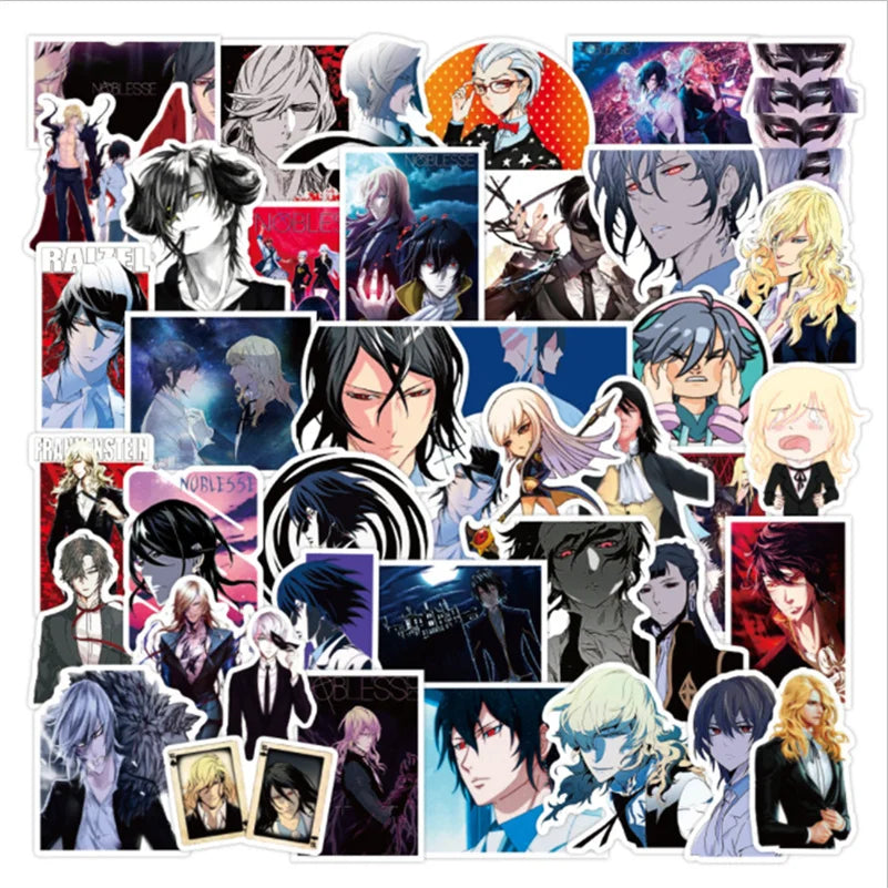 50PCS cartoon Japanese anime grand noble decorative style graffiti stickers, artistic illustrations popular creative personalized fashion creative DIY exquisite decorative decal cups, helmets, skateboard popular stickers