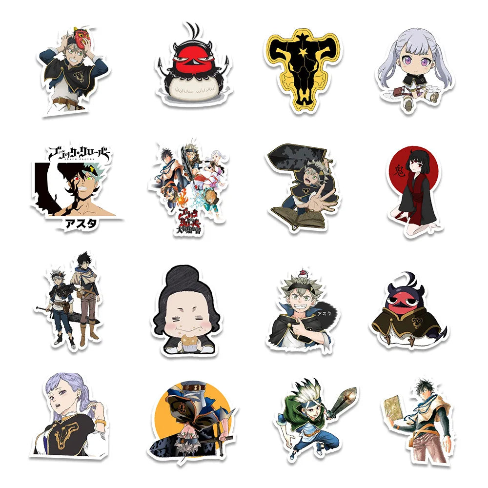 50PCS Anime Black Clover Sticker Computer Notebook Mobile Phone Water Cup Sticker Waterproof Sticker