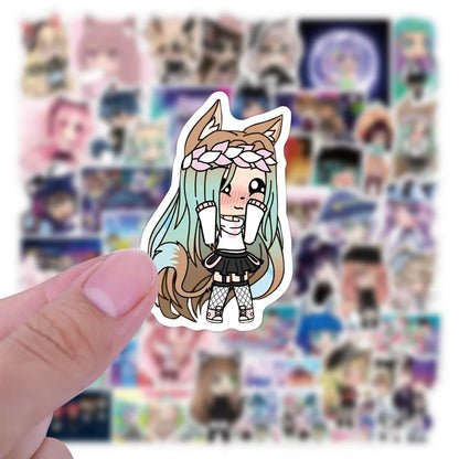 50PCS Art Illustration Popular Creative Cartoon Game Twister Life Gacha Life Series Decorative Style Graffiti Stickers Personalised Fashion Creative DIY Exquisite Decorative Decals Suitable For Cups, Helmets, Skateboards Popular Stickers Toys