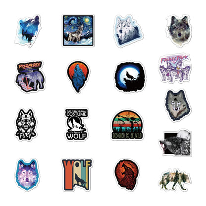 50PCS Fresh Wind Wolf Graffiti Sticker Notebook Skateboard Mobile Phone Decoration Sticker Gift Toy Sticker