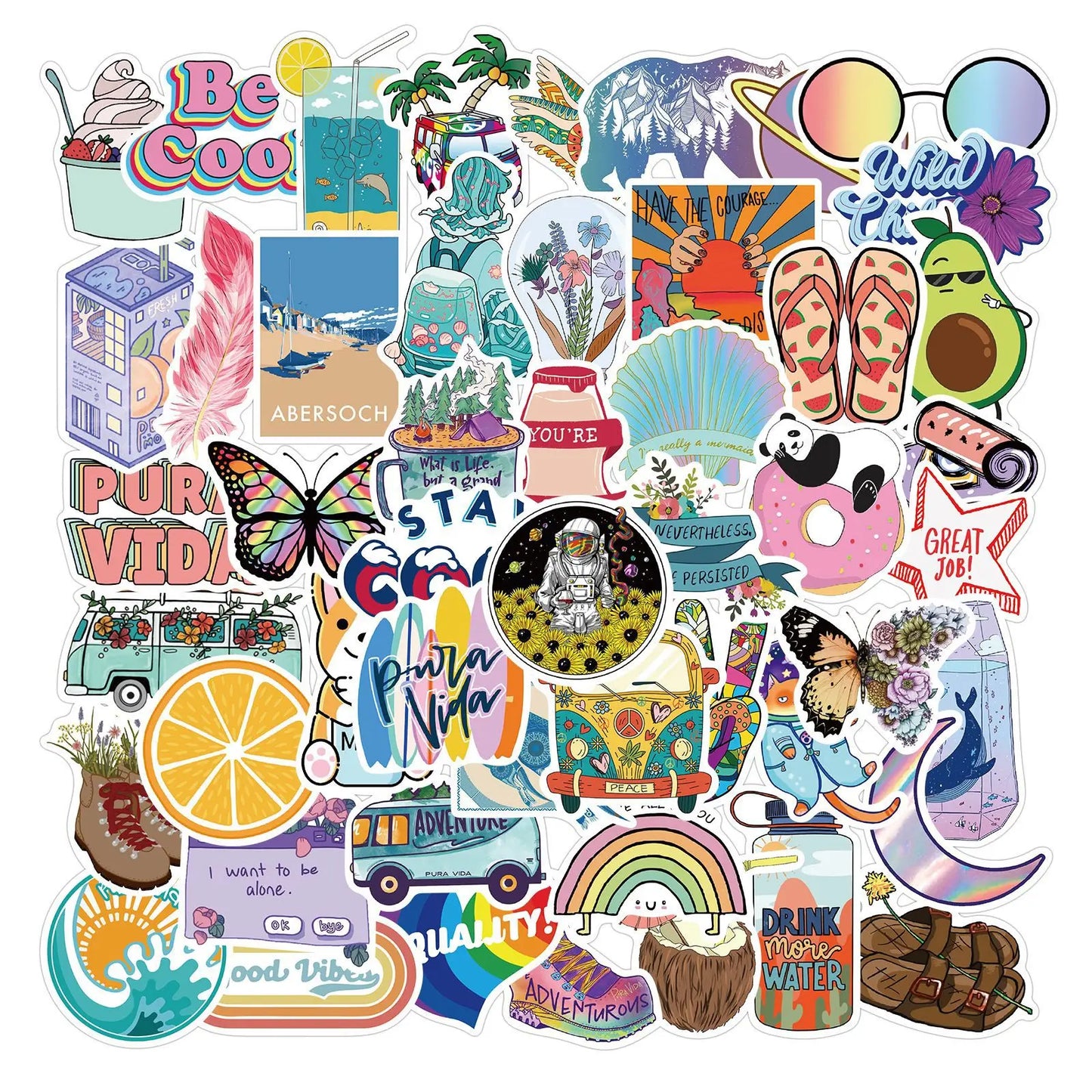 50PCS New Cartoon Stickers Decorative Luggage Motorcycle Trolley Case Laptop Waterproof Stickers