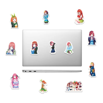 50PCS daily full five equal parts of bride cartoon anime girl graffiti stickers, personalized DIY decoration laptop car waterproof graffiti sticker toys