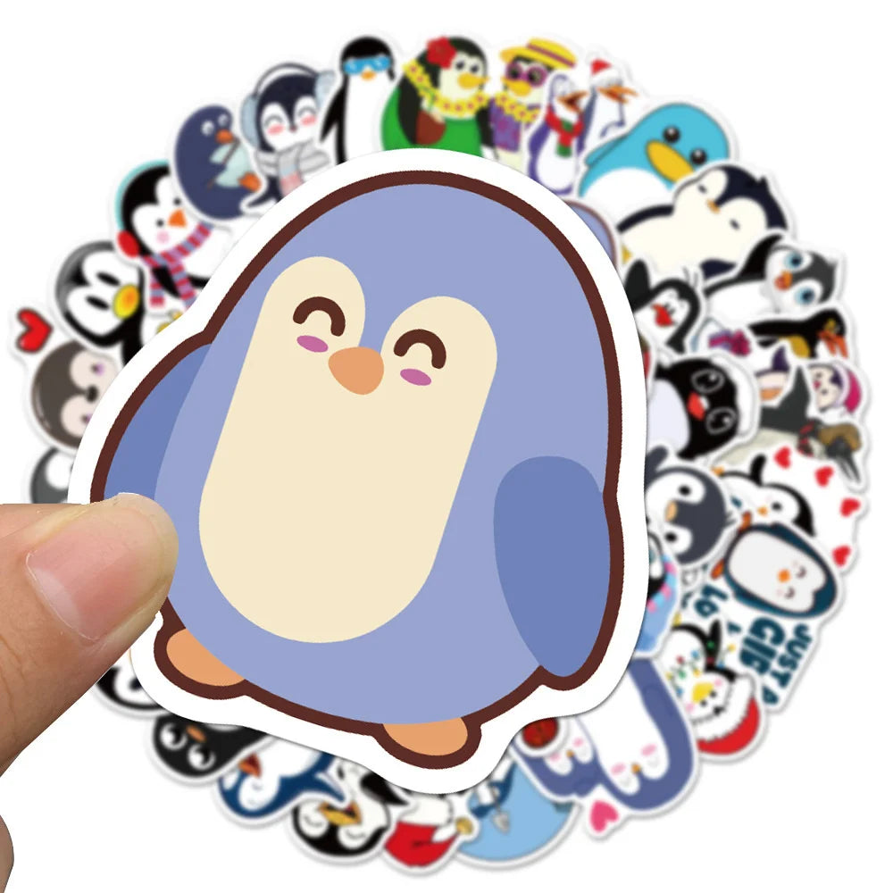 50PCS Waterproof Cartoon Penguin personality Sticker Reward Luggage Travel Trolley Sticker Notebook Sticker