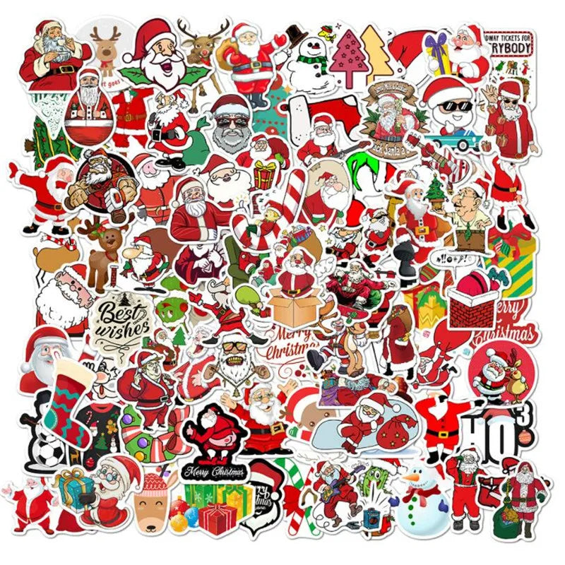 50PCS Christmas personality cartoon graffiti mobile phone skateboard luggage waterproof car stickers