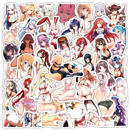 50PCS Anime Two-dimensional Sexy Girl Graffiti Sticker Personality Mobile Phone Water Cup Computer Sticker