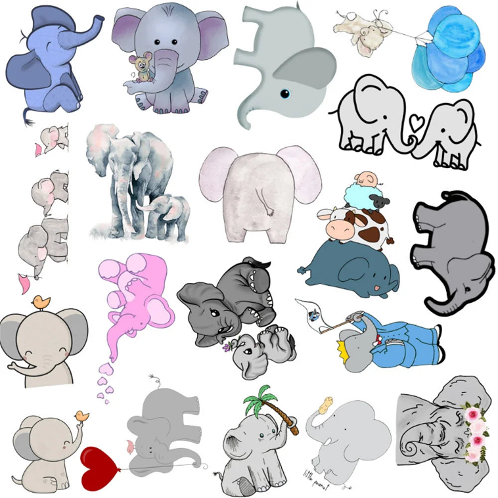 50PCS cartoon cute elephant decorative style graffiti stickers, personalized, fashionable and creative DIY exquisite decorative decal cups, helmets, skateboard popular sticker toys