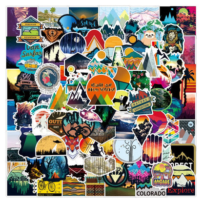 50PCS Outdoor Travel Small Fresh Stickers Skateboard Laptop Graffiti Waterproof Stickers Children's Toys