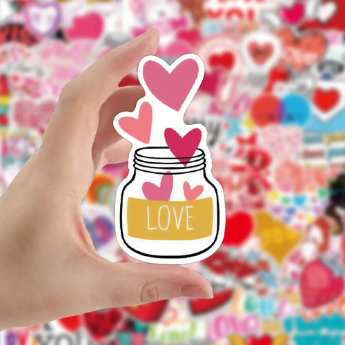 50PCSLOVE Love Valentine's Day Graffiti Waterproof Sticker Notebook Scooter Trolley Case Decoration Sticker