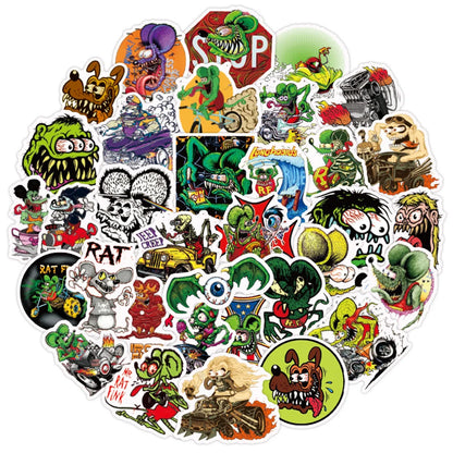 50PCS Horror Fink Mouse Cartoon Anime Graffiti Sticker Notebook Guitar Skateboard Mobile Gift Toy Sticker