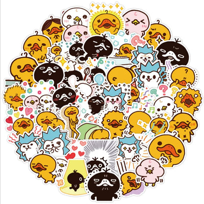 50PCS Cute Big-billed Duck Cartoon Anime Graffiti Notebook Suitcase Iron Toy