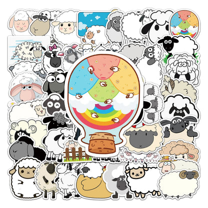 50PCS Cute Lamb Personality Cartoon Animal Graffiti Waterproof Sticker Suitcase Notebook Stationery Box Water Cup