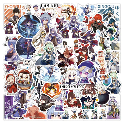 100PCS Anime Game Genshin Impact Stickers Graffiti For Laptop Luggage Bike Car Skateboard Guitar Waterproof Decal Toys