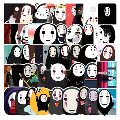 50PCS Cartoon Faceless Man Chihiro Personalized Decoration Graffiti Waterproof Sticker Suitcase Notebook WaterCup