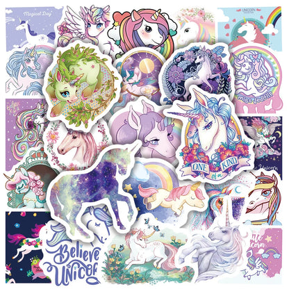 50PCS Cartoon Fairy Unicorn Personality Graffiti Sticker Water Cup Suitcase Notebook Motorcycle Skateboard Guitar