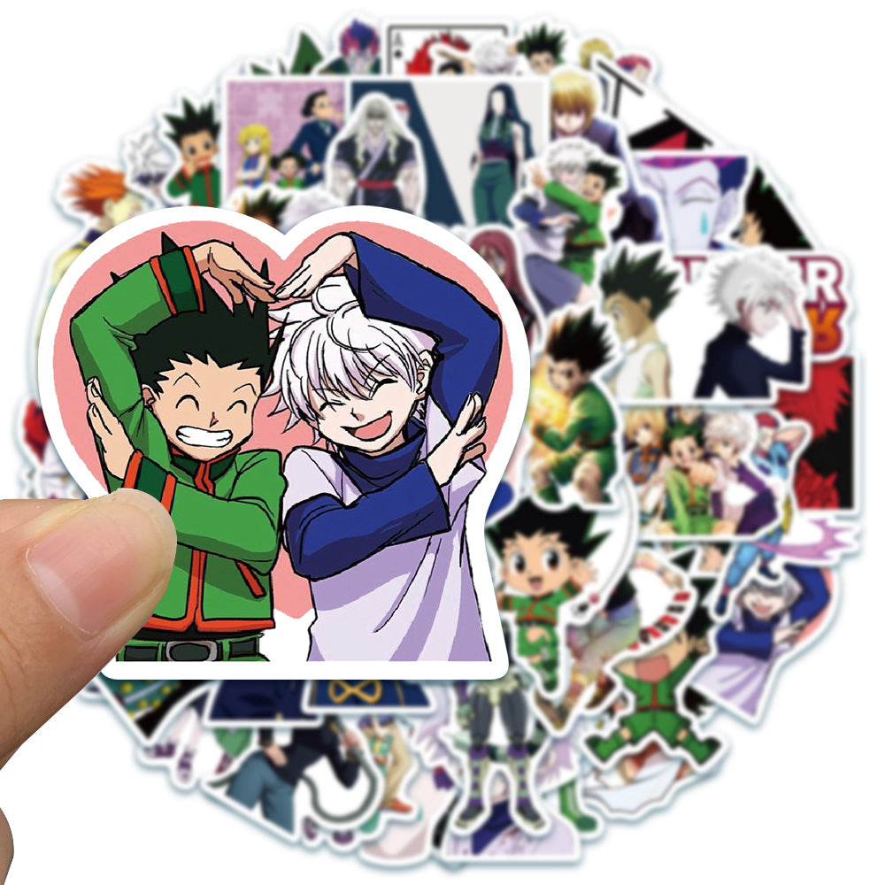 50PCS Anime Hunter x Hunter Doodle Stickers for Suitcases, Laptops, Guitars, Stationery Boxes, and Desktop Decor