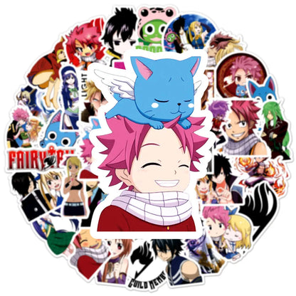 50PCS Cartoon Anime Fairy Tail Graffiti Stickers Luggage Laptop Guitar Bike Skateboard Waterproof Stickers