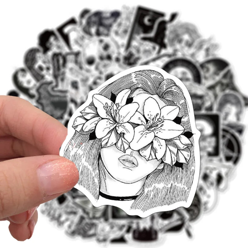 50PCS Gothic Sticker Motorcycle Phone Case Skateboard Luggage Waterproof Graffiti Sticker Toy