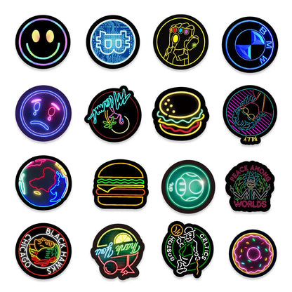 50PCS Cartoon Neon Light Graffiti Waterproof Sticker Suitcase Notebook Refrigerator SkateboardStationeryBoxHelmet
