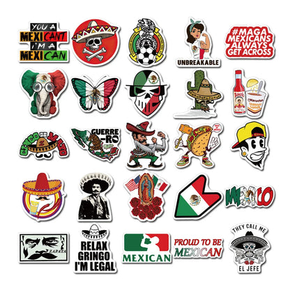 50PCS Mexican Style Personalized Graffiti Laptop Luggage Guitar Toy Decoration Sticker