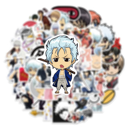 50 pieces of cartoon and anime silver jade graffiti stickers, personalized DIY small car box, scooter, refrigerator, water cup, waterproof sticker toys