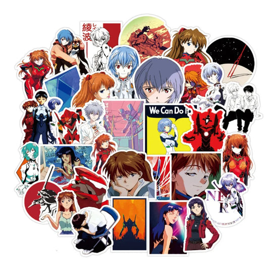 50PCS Cartoon Anime Character Evangelion PVC Graffiti Sticker Suitcase Decoration Toy