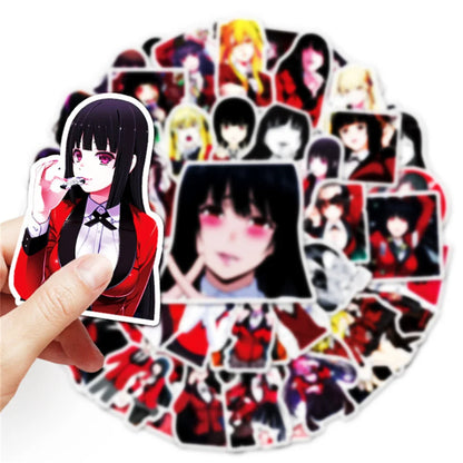 50 cute cartoon anime gambler abyss sexy and beautiful girl graffiti notebook material decorative stickers