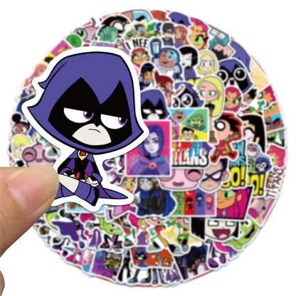 100PCS Teen Titans Anime Cartoon Graffiti Luggage Laptop Mobile Phone Refrigerator Indoor Refrigerator Sticker