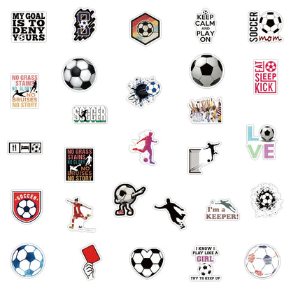 50PCS New Football Cartoon Personalized Graffiti Waterproof Sticker Notebook Refrigerator Stationery Box WaterCup