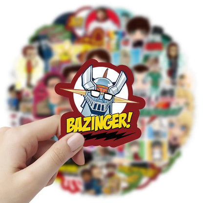 50pcs Cartoon TV Series The Big Bang Theory Stickers Graffiti for Luggage Laptop Notebook Decal Fridge  Sticker