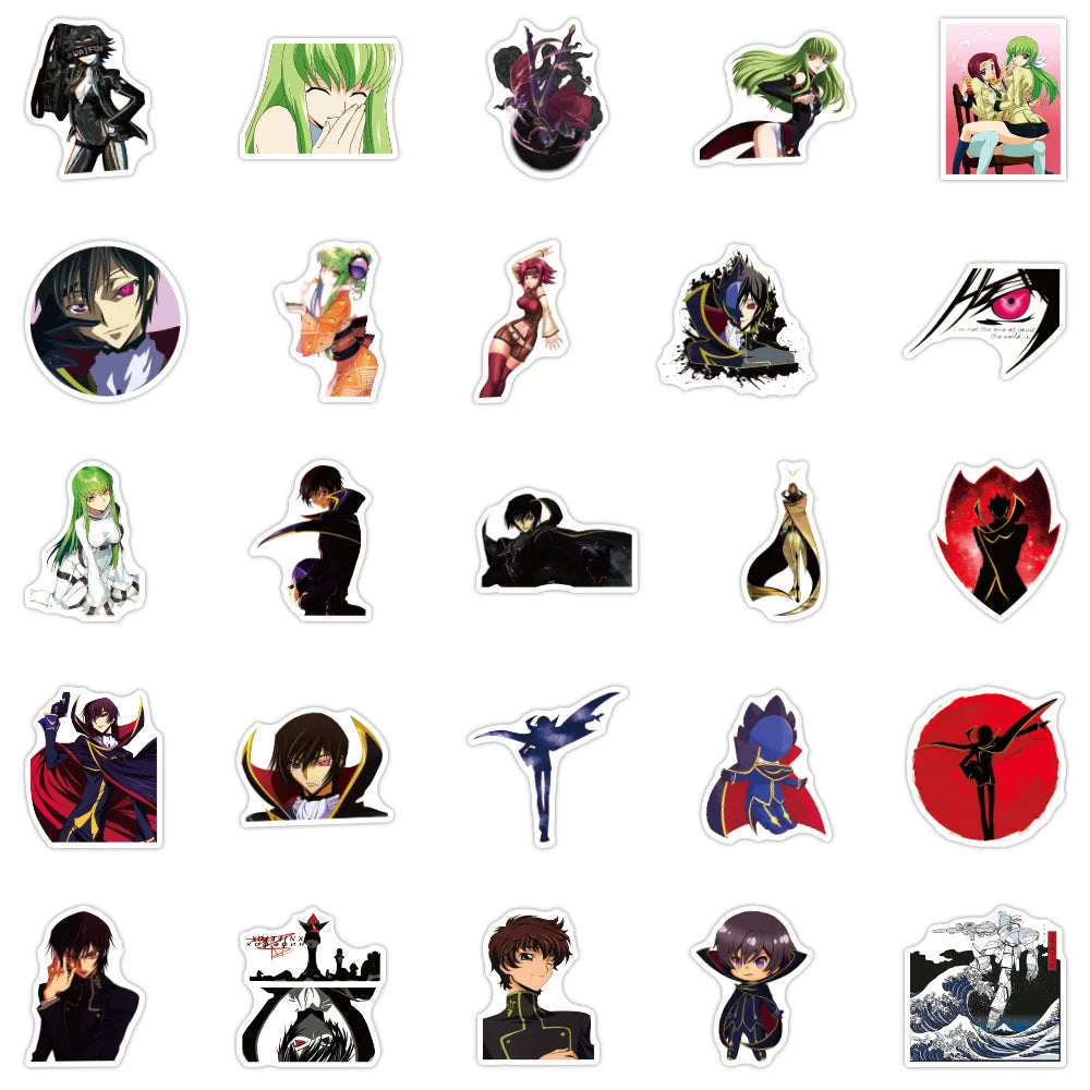50pcs Anime CODE GEASS Lelouch’s Rebel Stickers Cartoon Graffiti Motorcycle Laboratory Furniture Luggage Toy DIY